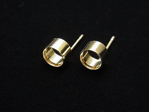 [Video] 14KGF Earstuds Earrings Frame (Bezel) [4mm][5mm] 1 pair