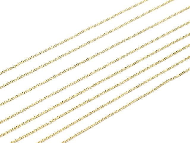 14KGF Round Cable Chain 1.0mm [40cm][45cm] Necklace 1pc