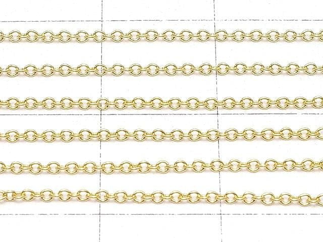 14KGF Round Cable Chain 1.0mm [40cm][45cm] Necklace 1pc