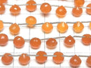 [Video]MicroCut High Quality Carnelian AAA Onion Faceted Briolette 1strand (8pcs)