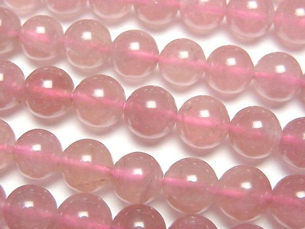 [Video] Madagascar Deep Rose Quartz AAA- Round 8mm half or 1strand beads (aprx.15inch / 38cm)