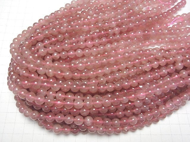 [Video] Madagascar Deep Rose Quartz AAA- Round 8mm half or 1strand beads (aprx.15inch / 38cm)