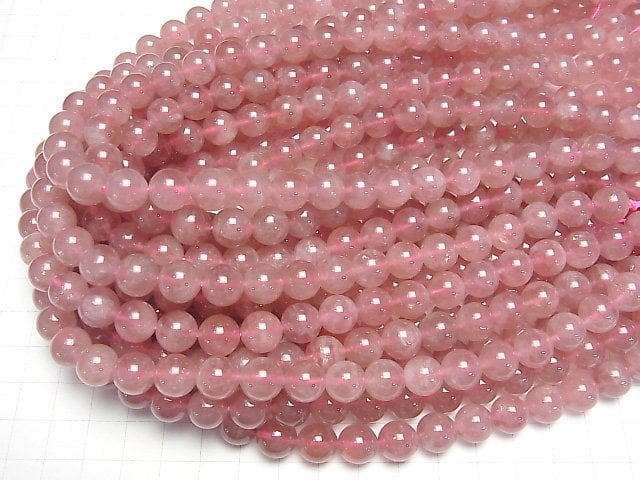 [Video] Madagascar Deep Rose Quartz AAA- Round 10mm 1/4 or 1strand beads (aprx.15inch / 38cm)