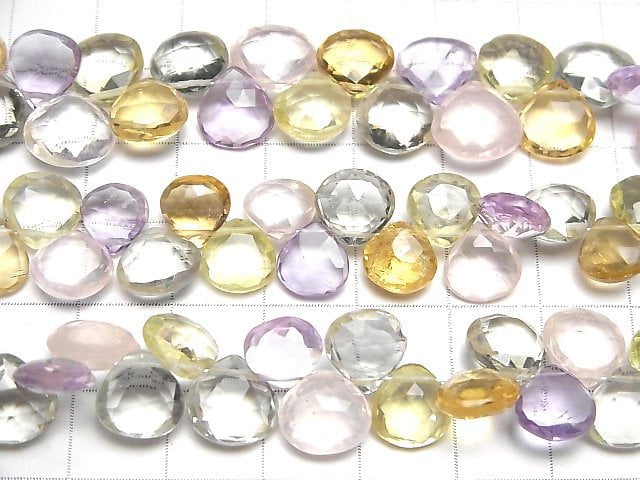 [Video] High Quality Mixed Stone AAA- Chestnut Faceted Briolette half or 1strand beads (aprx.7inch / 18cm)