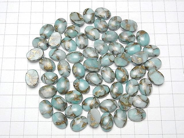 [Video]Copper Amazonite AAA Oval Cabochon 14x10mm 3pcs