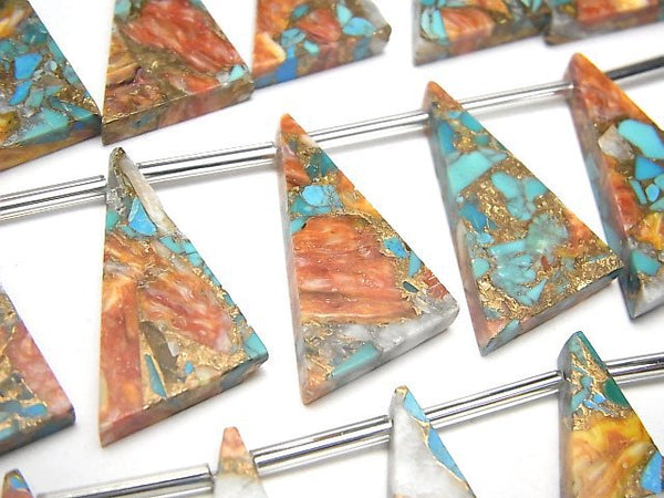 Copper Turquoise & Amazonite, Triangle Gemstone Beads