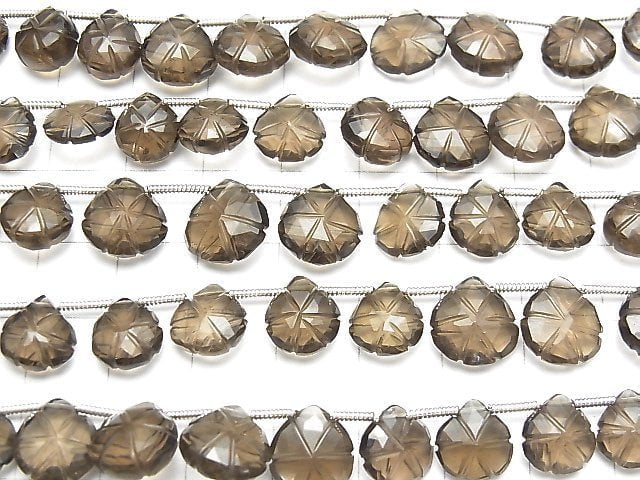 [Video] High Quality Smoky Quartz AAA Carved Chestnut 1strand (20pcs)