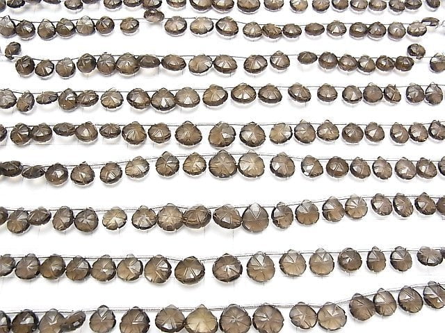 [Video] High Quality Smoky Quartz AAA Carved Chestnut 1strand (20pcs)