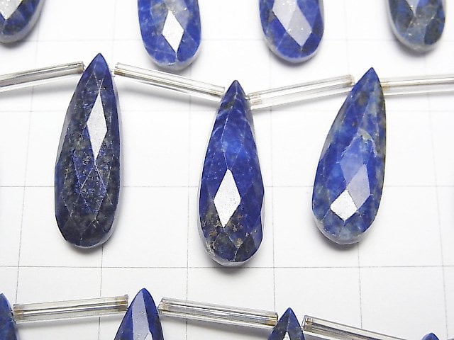 [Video] Lapis lazuli AA++ Pear shape Faceted Briolette 24x8mm 1strand (8pcs)