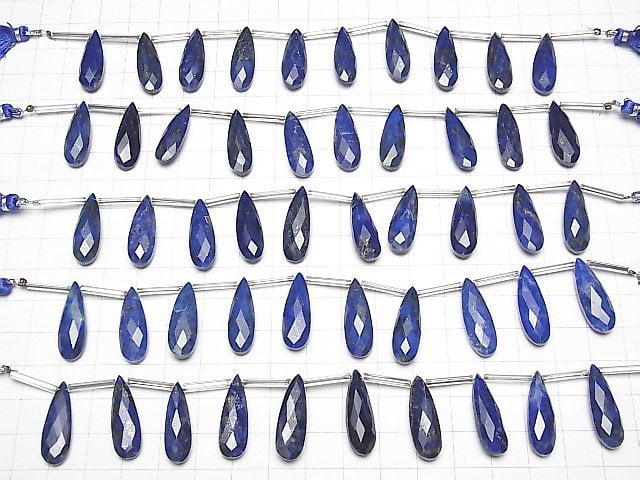 [Video] Lapis lazuli AA++ Pear shape Faceted Briolette 24x8mm 1strand (8pcs)