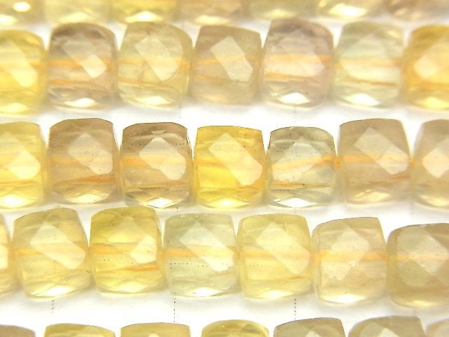 [Video] Golden Fluorite AA++ Cube Shape 6x6x6mm 1strand beads (aprx.15inch / 37cm)