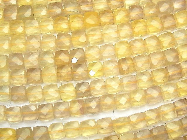 [Video] Golden Fluorite AA++ Cube Shape 6x6x6mm 1strand beads (aprx.15inch / 37cm)