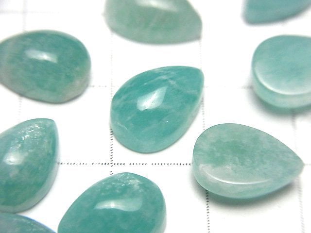 [Video] Amazonite AA++ Pear shape Cabochon 12x8mm 3pcs