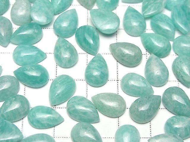 [Video] Amazonite AA++ Pear-shaped Cabochon 12x8mm 3pcs