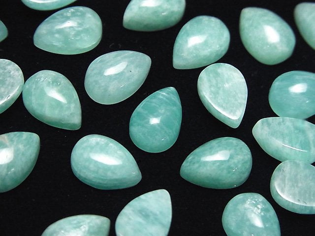 [Video] Amazonite AA++ Pear shape Cabochon 12x8mm 3pcs