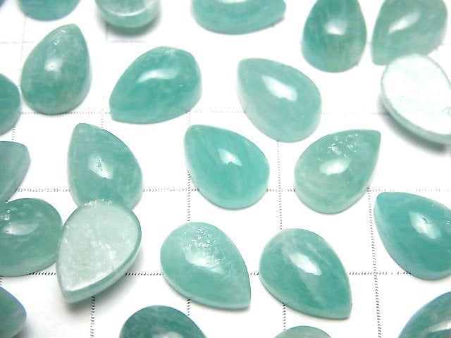 [Video] Amazonite AA++ Pear shape Cabochon 12x8mm 3pcs