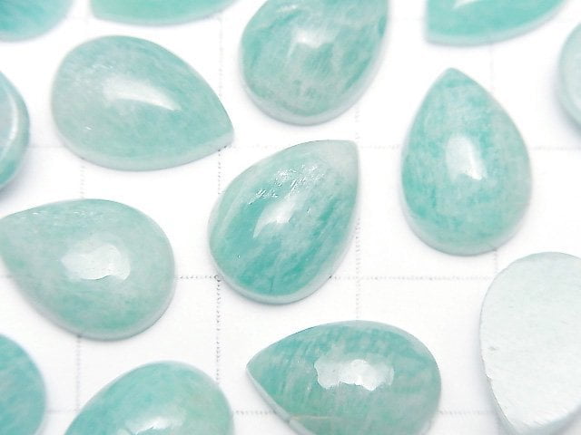 [Video] Amazonite AAA- Pear shape Cabochon 14x10mm 3pcs