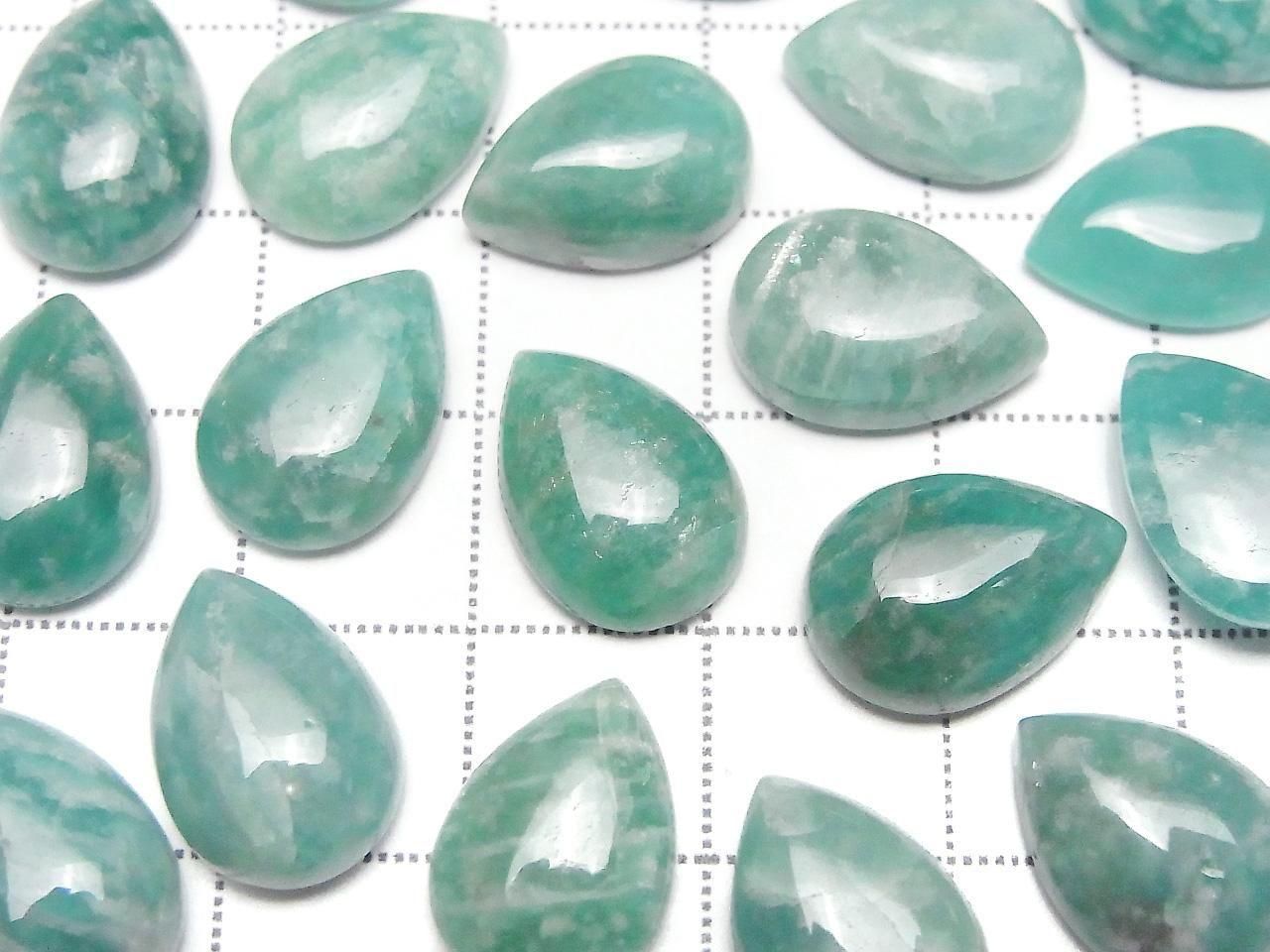 Amazonite  AA+ Pear shape  Cabochon 14x10mm 3pcs