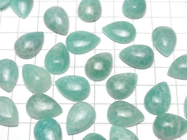 [Video] Amazonite AA++ Pear shape Cabochon 18x13mm 2pcs