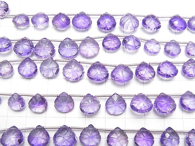 [Video] High Quality Amethyst AAA Carved Chestnut 1strand (16pcs)
