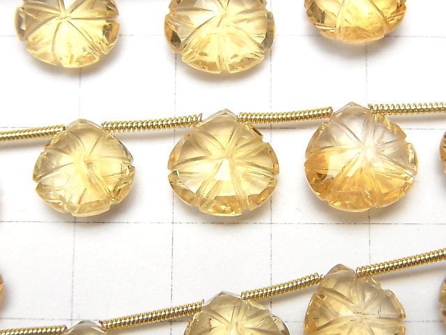 [Video] High Quality Citrine AAA Carved Chestnut 1strand (15pcs)