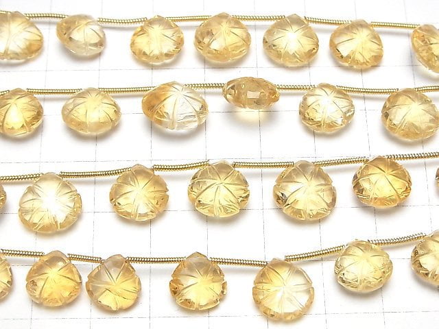 [Video] High Quality Citrine AAA Carved Chestnut 1strand (15pcs)