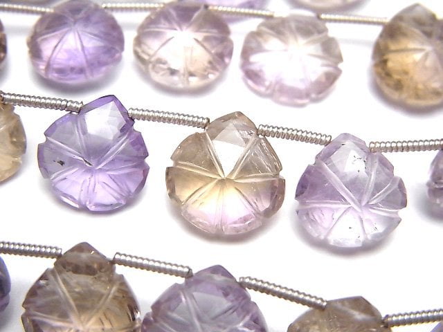 Ametrine, Carving, Chestnut Shape Gemstone Beads