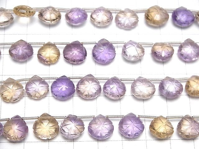 [Video] High Quality Amethyst xCitrine AAA Carved Chestnut 1strand (16pcs)