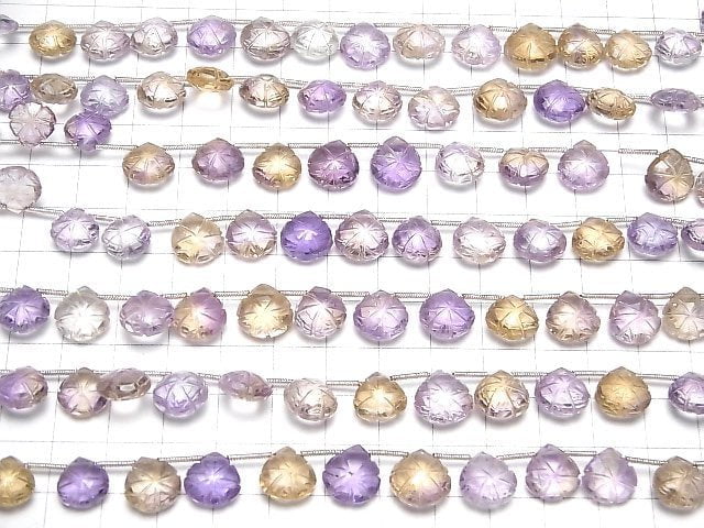 [Video] High Quality Amethyst xCitrine AAA Carved Chestnut 1strand (16pcs)