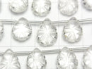 [Video]High Quality Crystal AAA Carved Pear shape half or 1strand (16pcs )