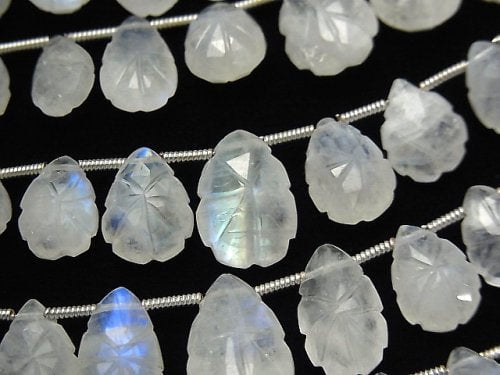 Carving, Pear Shape, Rainbow Moonstone Gemstone Beads