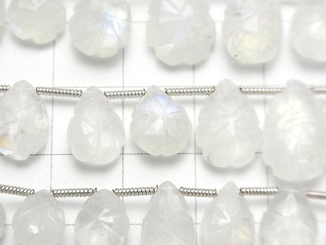 [Video] High Quality Rainbow Moonstone AA++ Carved Pear shape 1strand (21pcs)