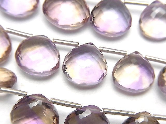 Ametrine, Chestnut Shape, Faceted Briolette Gemstone Beads