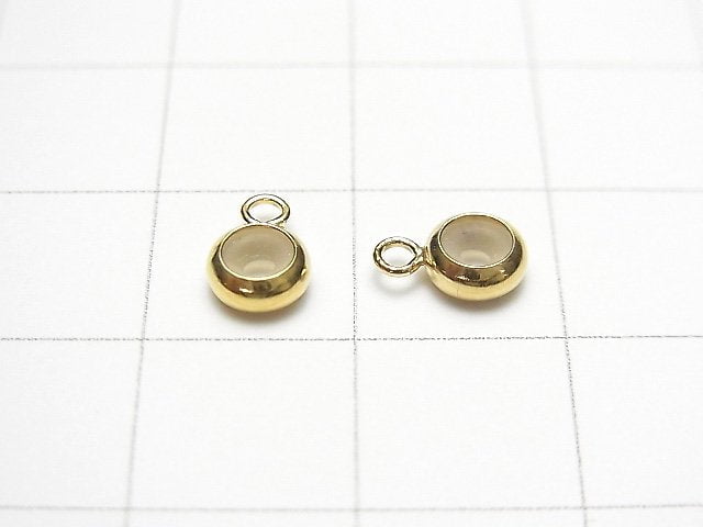14KGF Ring with Stopper Beads 7x5mm 2pcs