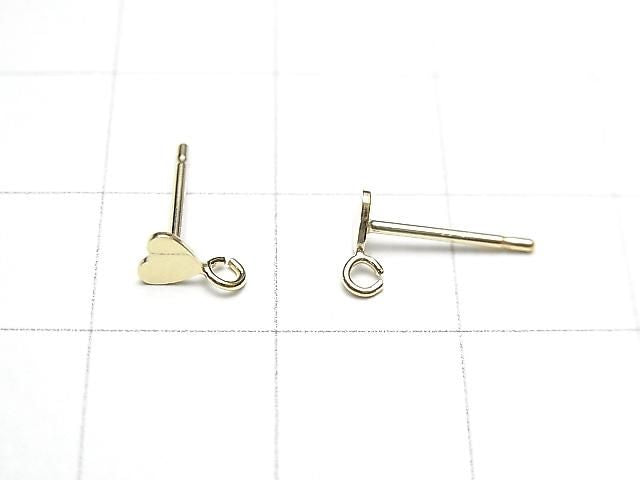 14KGF Sprungring mit Ohrsteckern Herz 5x3mm 1 Paar