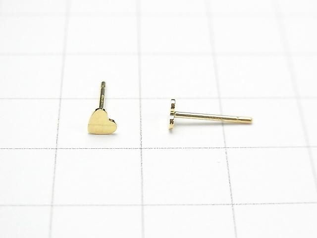 14KGF Heart Design Earstuds Earrings 3mm 1pair