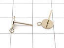 14KGF Jump Ring with Earstuds Earrings Round Disc [4mm][6mm] 1pair
