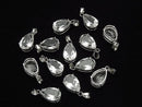 [Video]High Quality Crystal AAA Pear shape Faceted Pendant 14x10mm Silver925 1pc