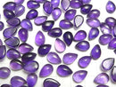 [Video] Zambia High Quality Amethyst AAA- Pear shape Cabochon 12x8mm 2pcs