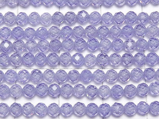 [Video] High Quality! Cubic Zirconia AAA Faceted Round 3mm [Lavender Blue] 1strand beads (aprx.15inch / 38cm)