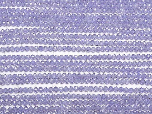 [Video] High Quality! Cubic Zirconia AAA Faceted Round 3mm [Lavender Blue] 1strand beads (aprx.15inch / 38cm)