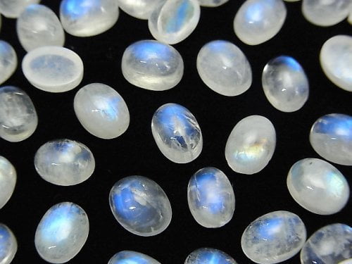 Cabochon, Rainbow Moonstone Gemstone Beads