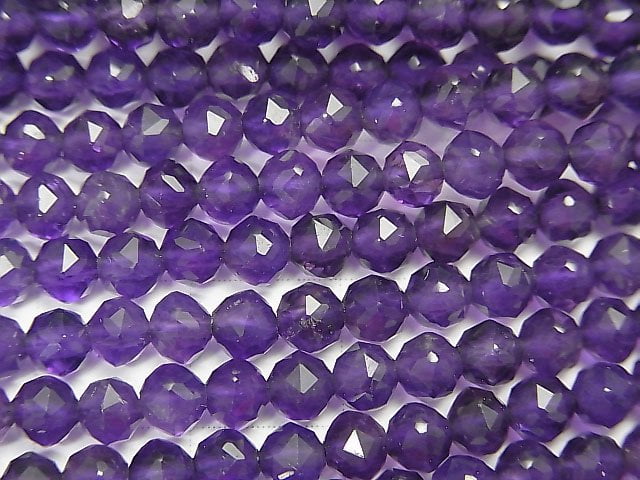 [Video] High Quality! Amethyst AAA- Star Faceted Round 4mm 1strand beads (aprx.15inch / 37cm)