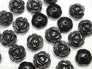 [Video] Onyx Rose 10mm [Half Drilled Hole] 4pcs