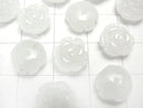 [Video] White Jade Rose 10mm [Half Drilled Hole] 4pcs