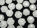[Video] White Jade Rose 10mm [Half Drilled Hole] 4pcs