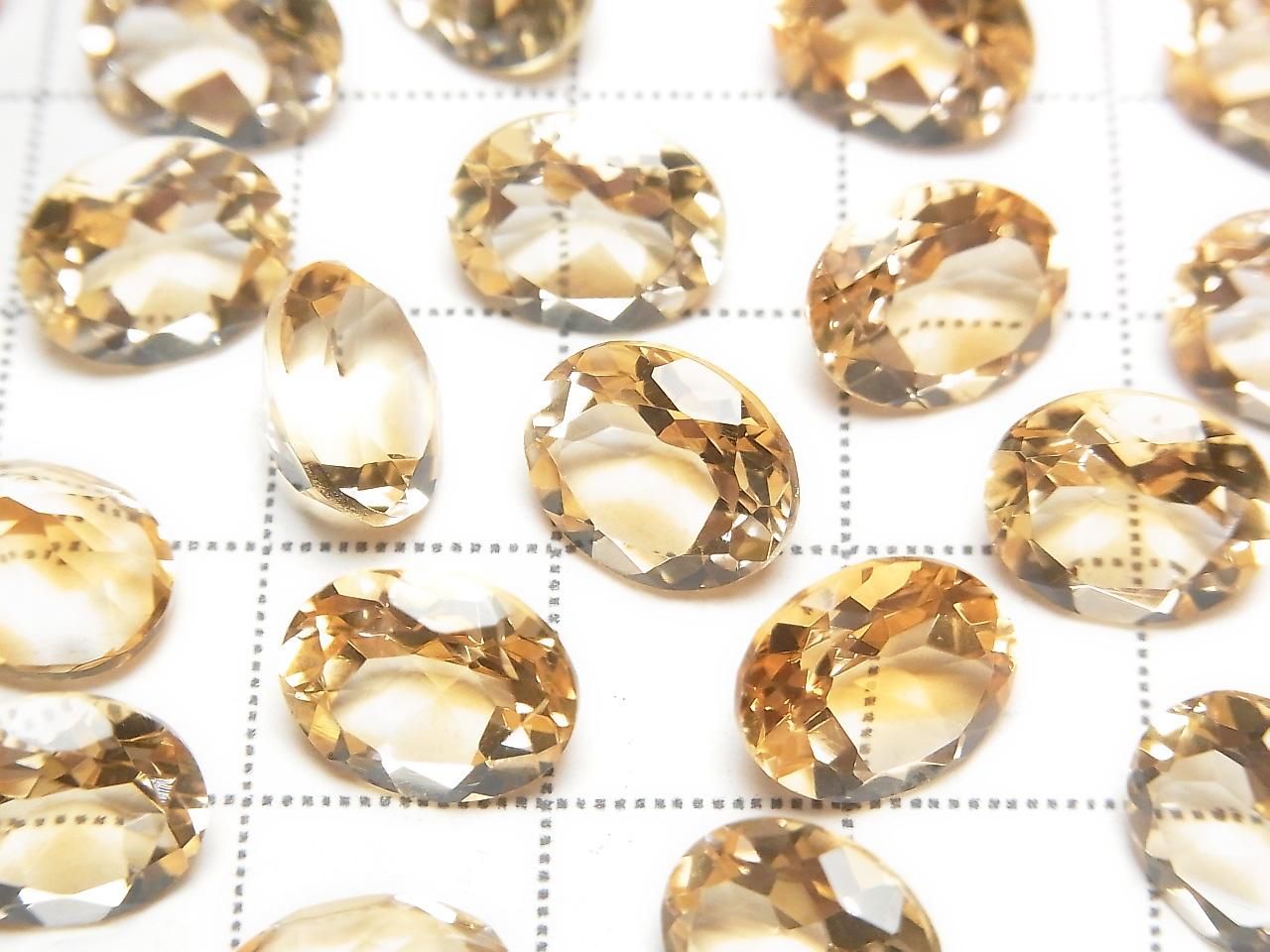 高品質黃水晶 AAA 橢圓形刻面裸石 10x8mm 3顆