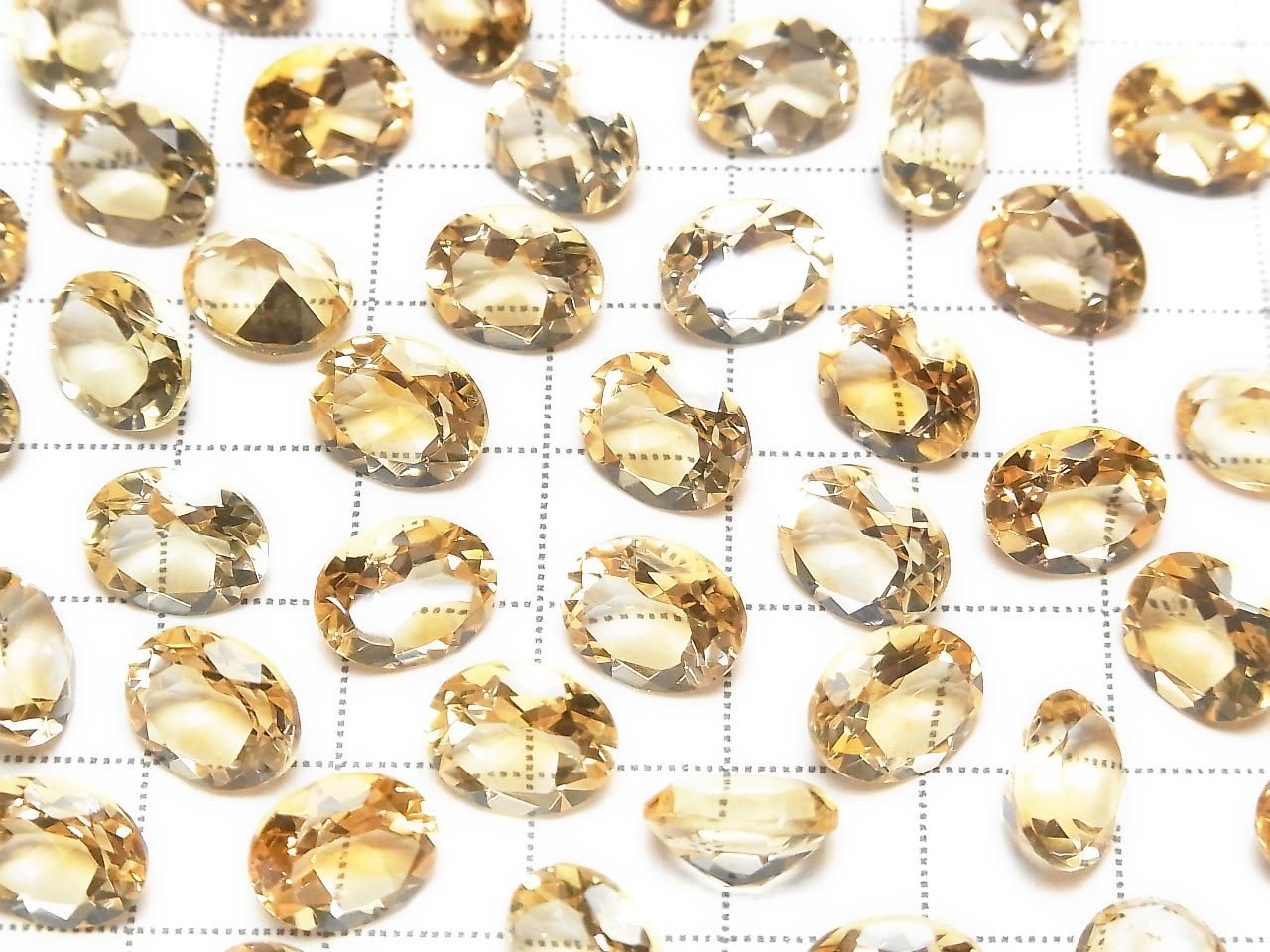 Citrine Haute Qualité AAA Pierre ovale à facettes 10x8mm 3p.