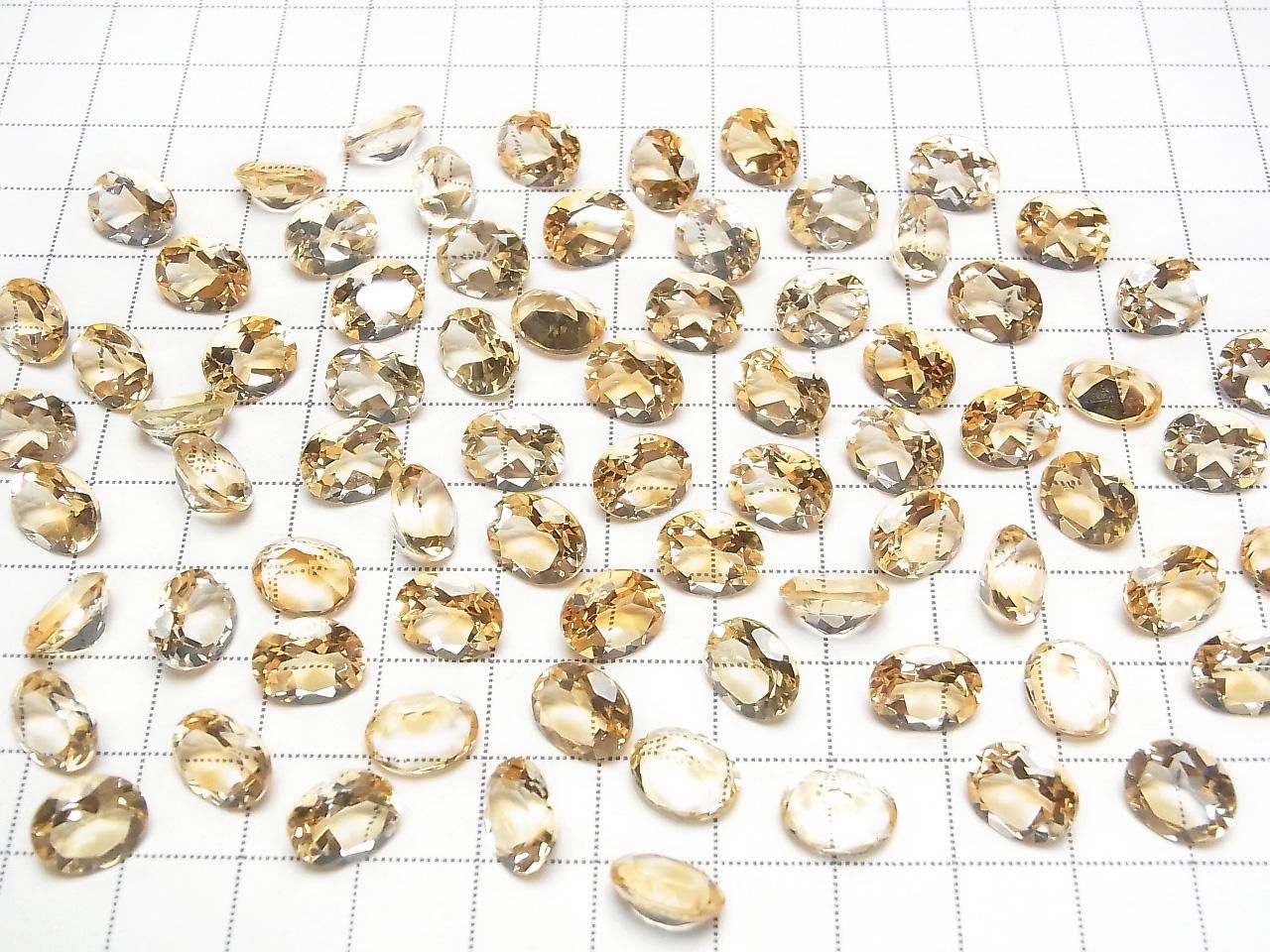 Citrine Haute Qualité AAA Pierre ovale à facettes 10x8mm 3p.