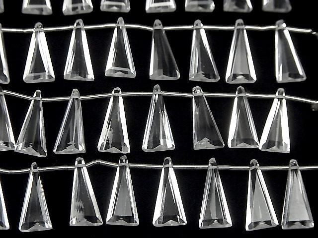 [Video]High Quality Crystal AAA Triangle Faceted 15x7mm 1strand (8pcs)